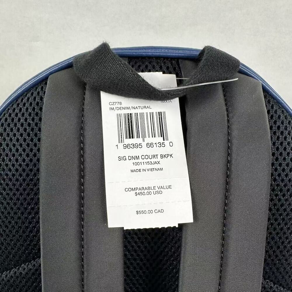 Coach Court Backpack In Signature Denim & Leather With Cherry Charm CZ77… - Picture 8 of 13